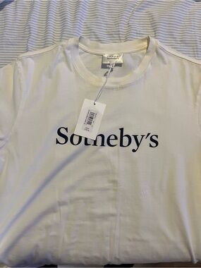 Frame Denim White T-Shirt with Black "Sotheby's" Logo